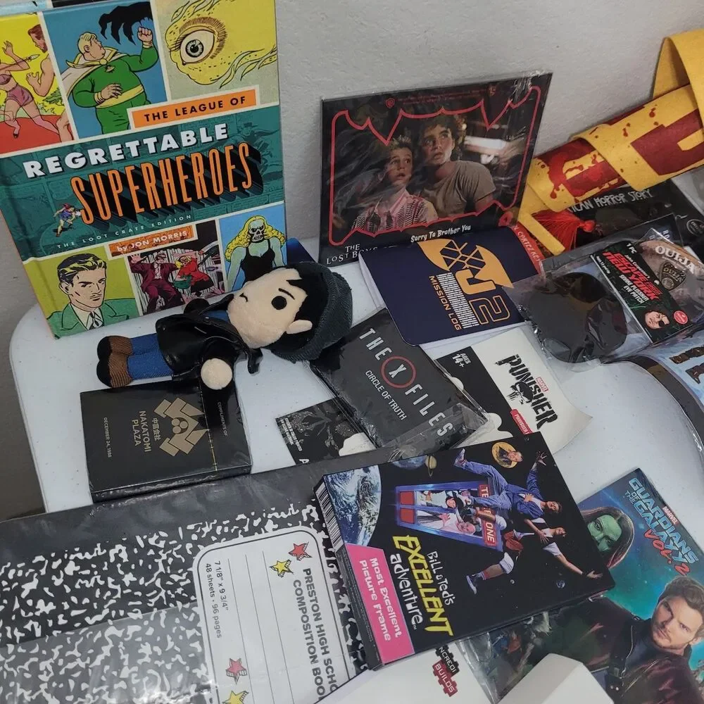 Loot crate lot random items x-files spiderman hero horror poster 90s nostalgia